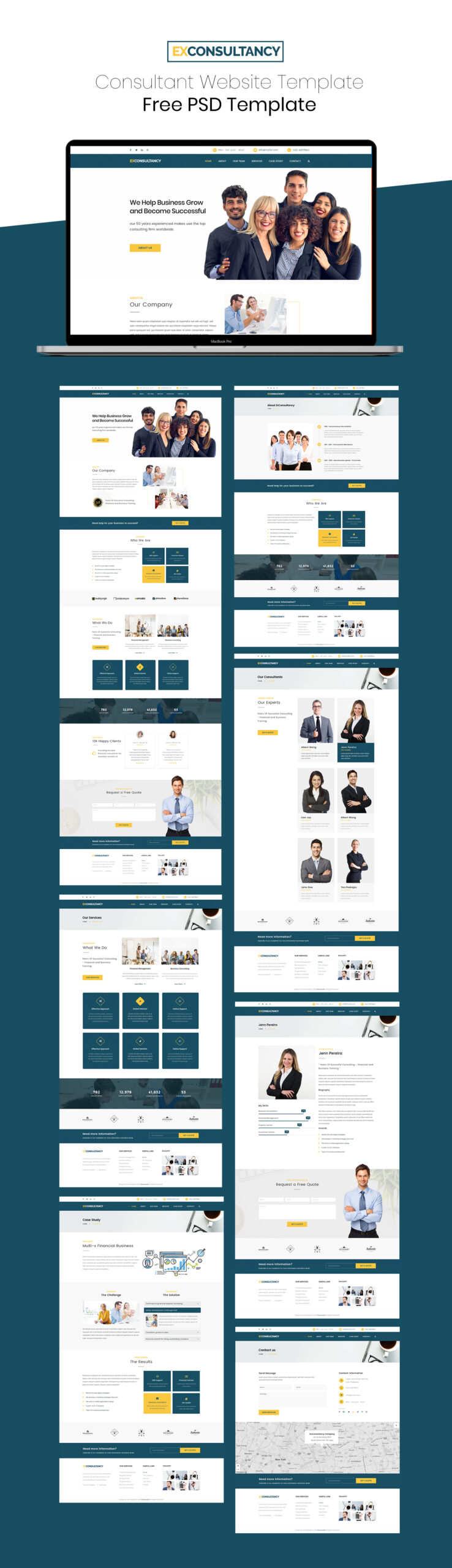 FREE Consultant Website PSD Template - Pages