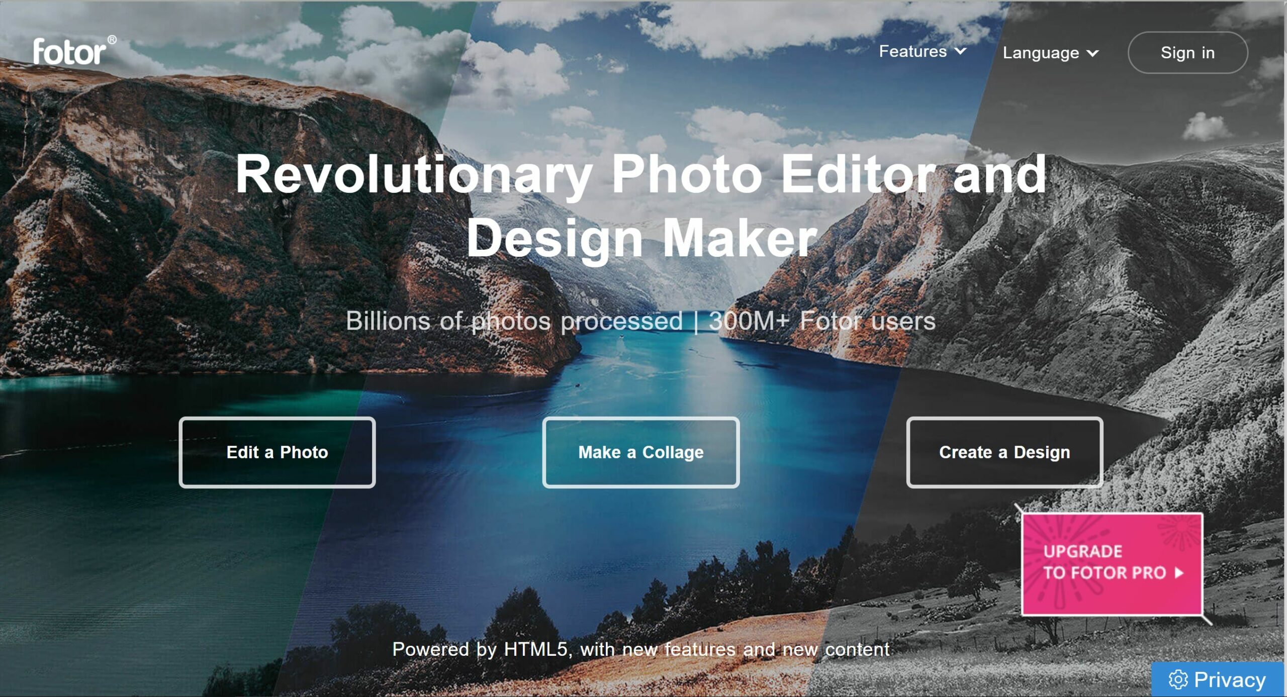 Fotor homepage