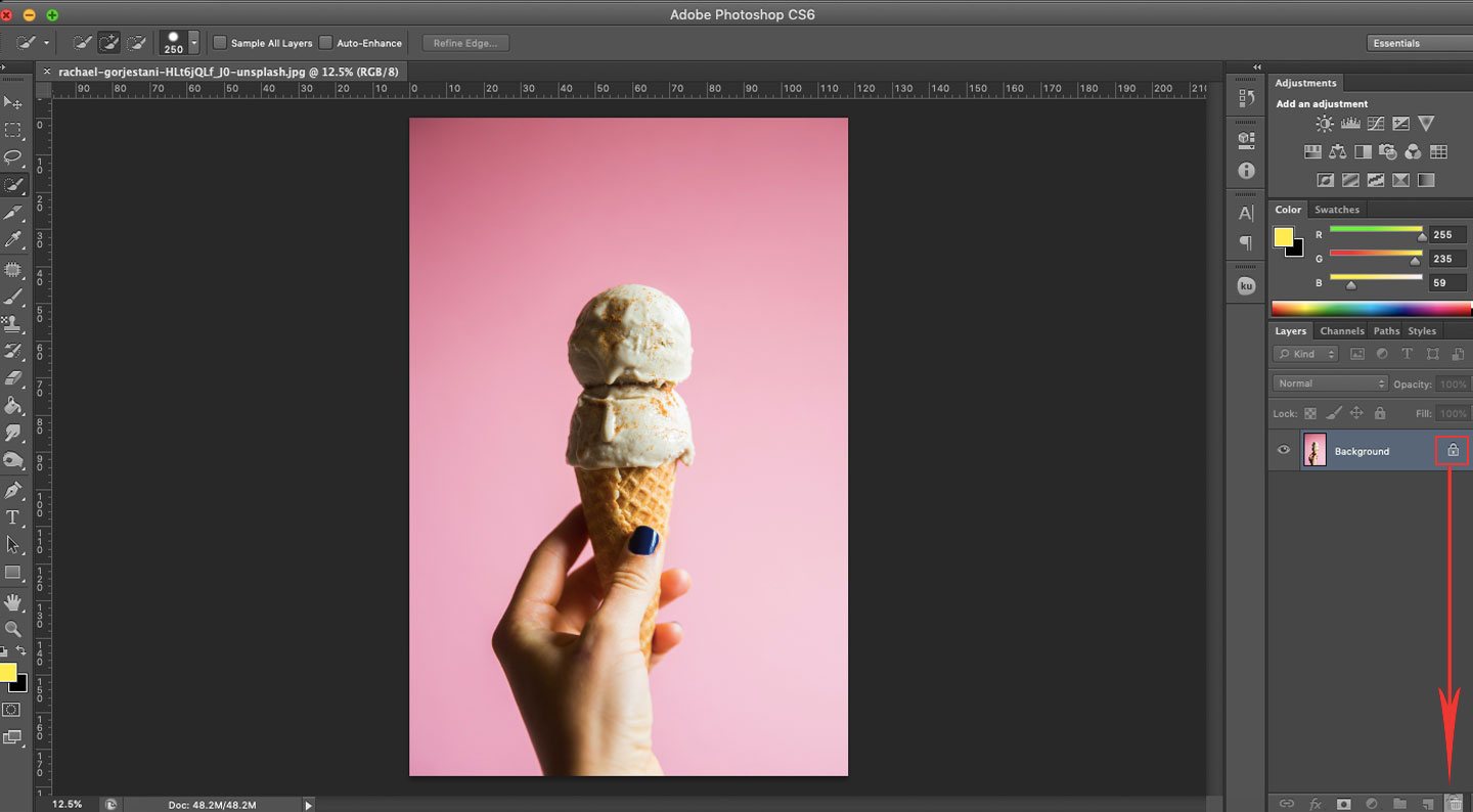 remove background image using photoshop